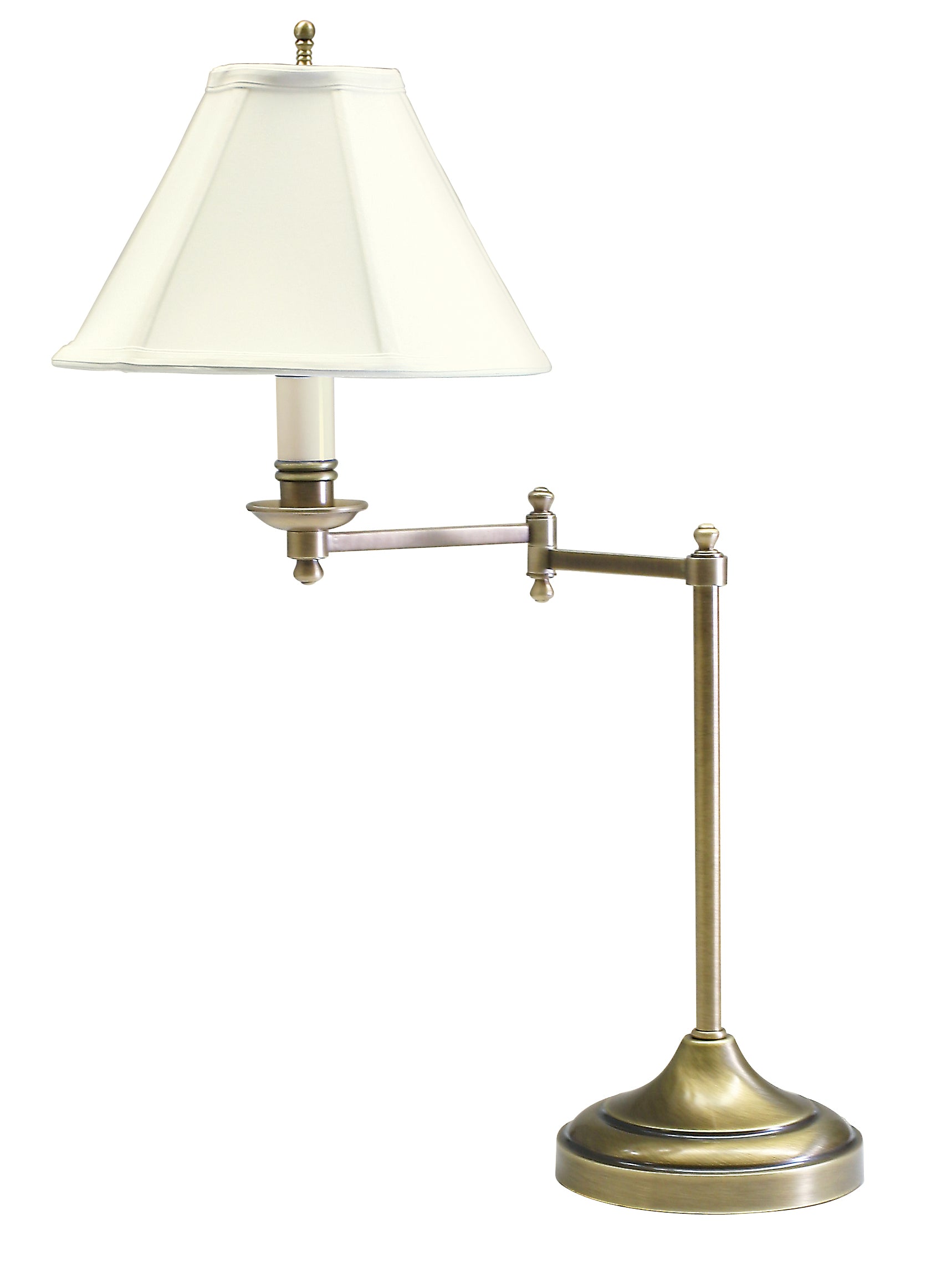 House of Troy Club 25" Antique Brass Table Lamp Swing Arm CL251-AB