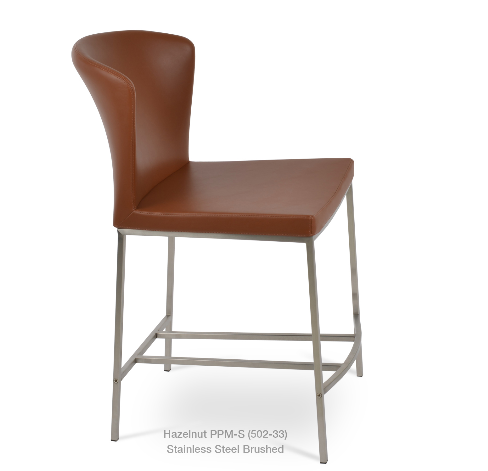 sohoConcept Capri Metal Bar Stool Leather High Back