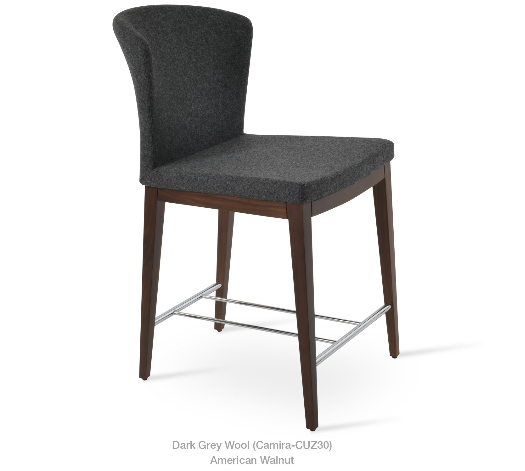 sohoConcept Capri Wood Bar Stool Fabric High Back