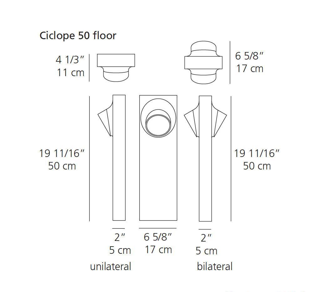 Artemide Ciclope 50 Bilateral Outdoor Floor Lamp T081308