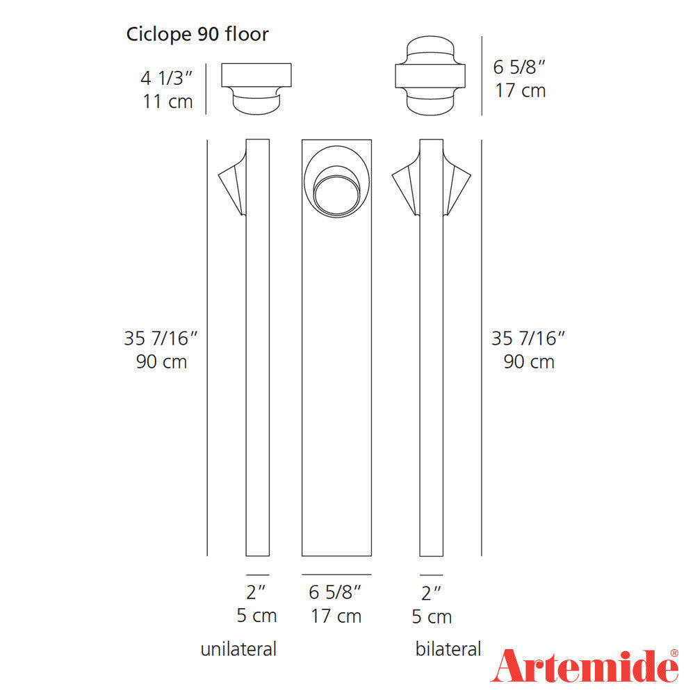 Artemide Ciclope 90 Bilateral Outdoor Floor Lamp