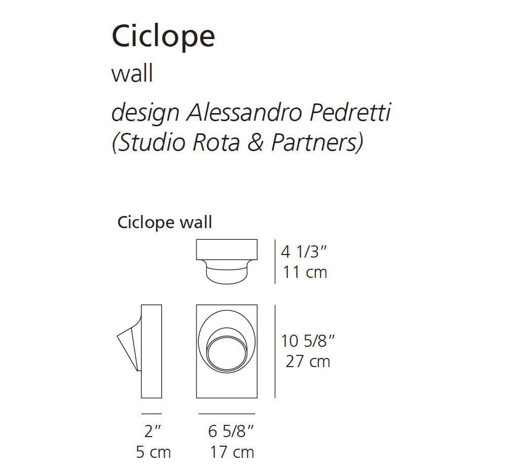Artemide Ciclope Outdoor Grey White Wall Light T081208