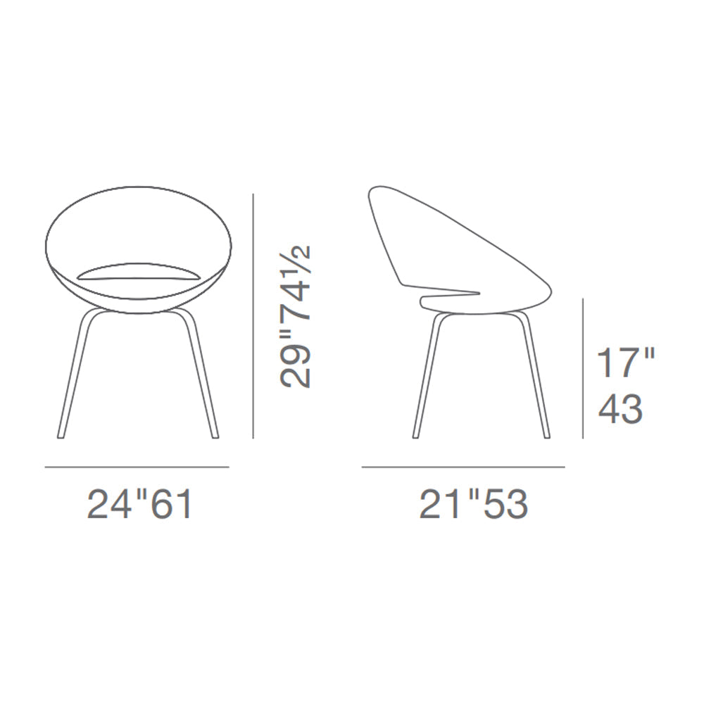 sohoConcept Crescent Plywood Dining Chair Fabric