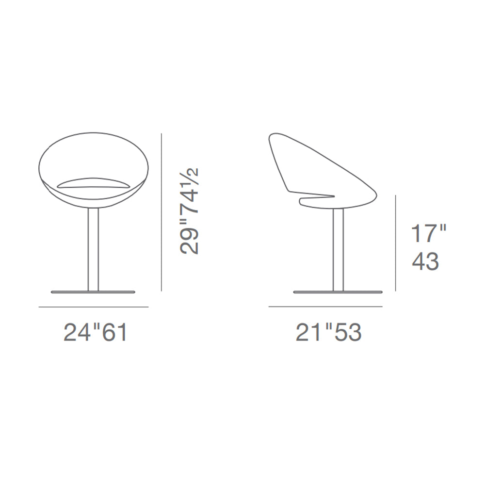 sohoConcept Crescent Round Swivel Chair Fabric