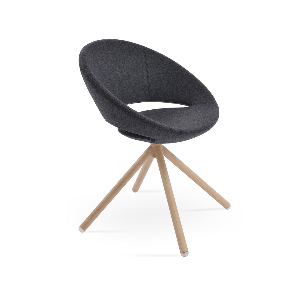 sohoConcept Crescent Stick Swivel Dining Chair Fabric