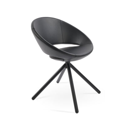 sohoConcept Crescent Stick Swivel Dining Chair Leather