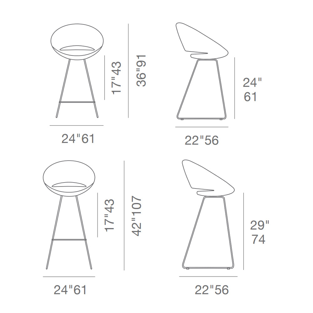 sohoConcept Crescent Wire Counter Stool Fabric