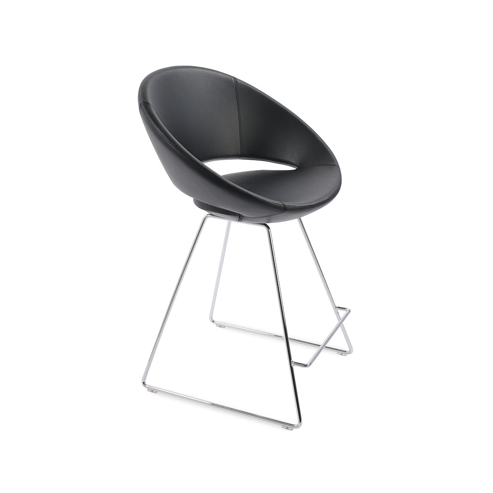 sohoConcept Crescent Wire Counter Stool Leather