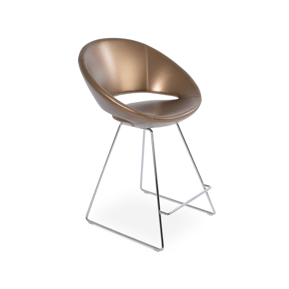 sohoConcept Crescent Wire Counter Stool Leather