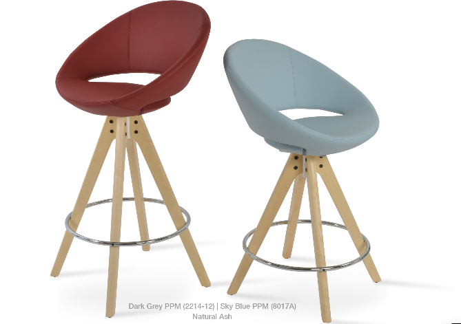 sohoConcept Crescent Pyramid Bar Stools Leather