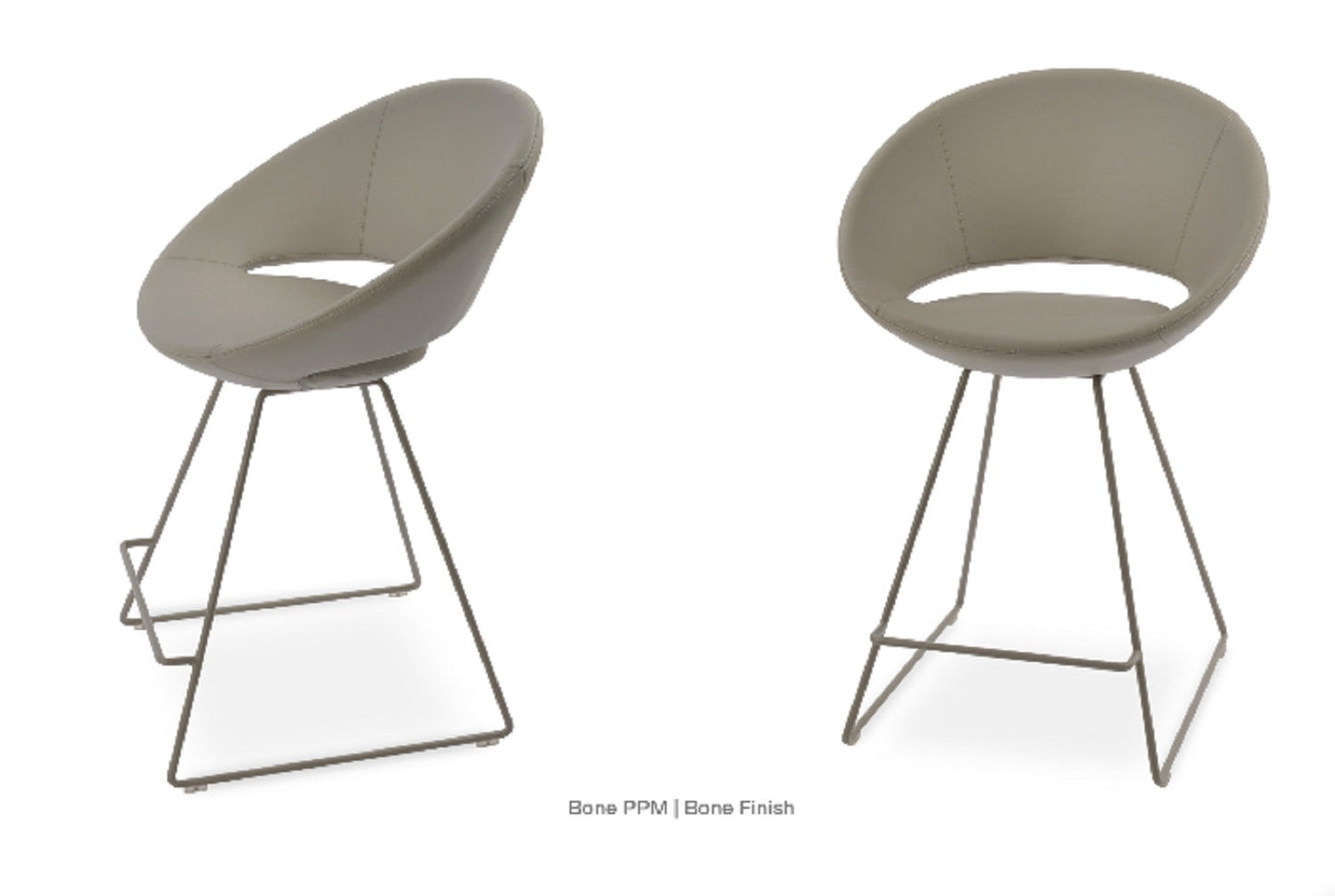 sohoConcept Crescent Wire Counter Stool Leather