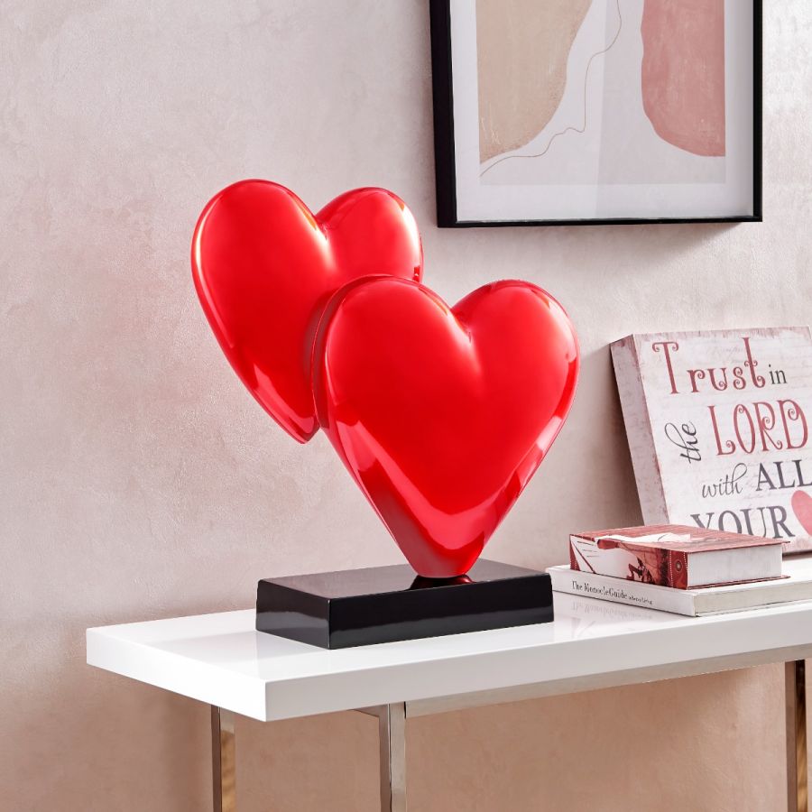 Finesse Double Heart Sculpture Red D1114 1R