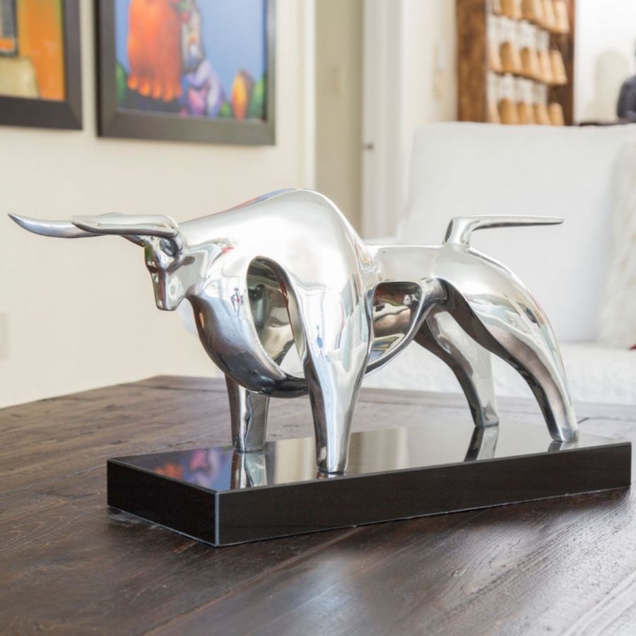 Finesse Duke Bull Sculpture Chrome D2635 C