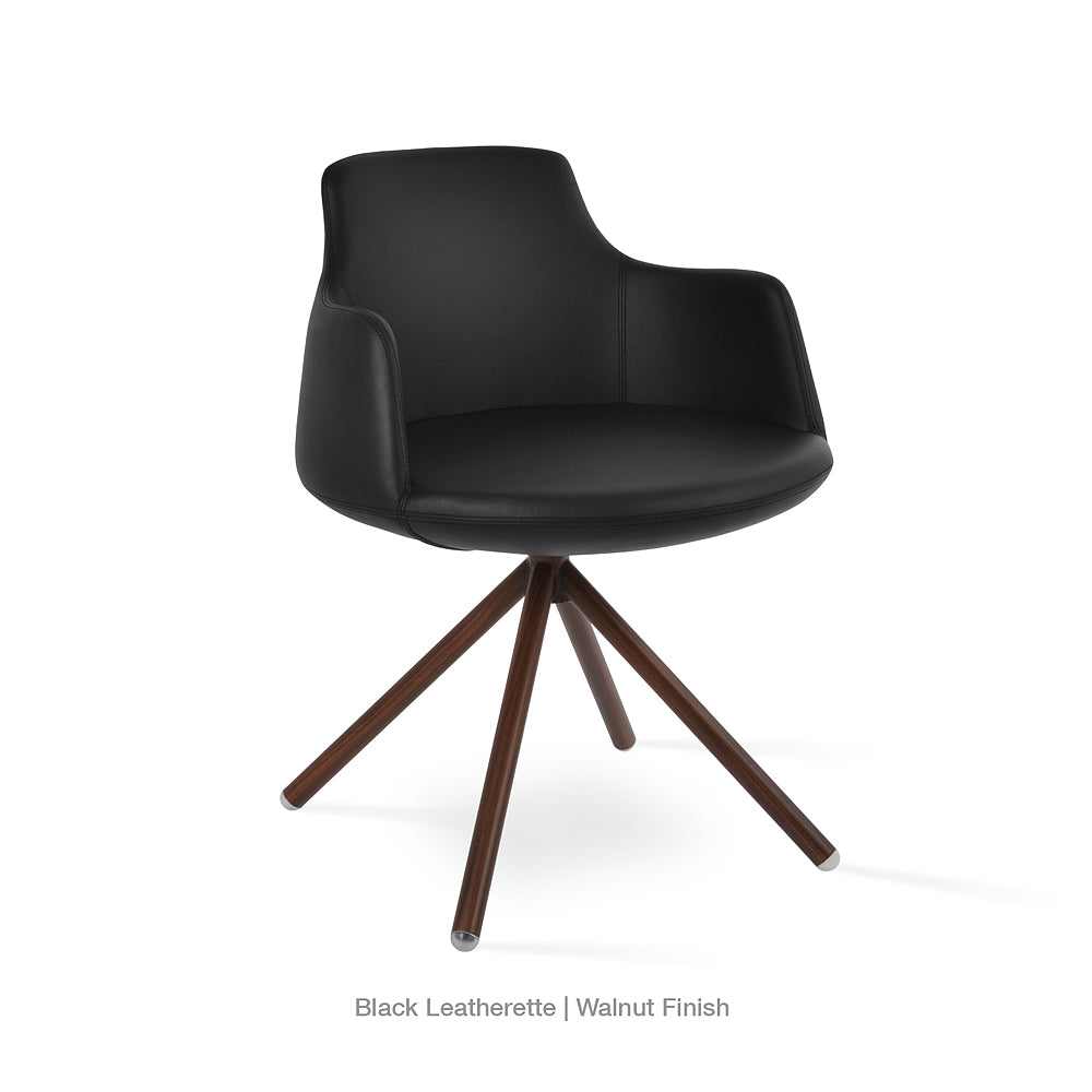 sohoConcept Dervish Stick Dining Chair Swivel Leather
