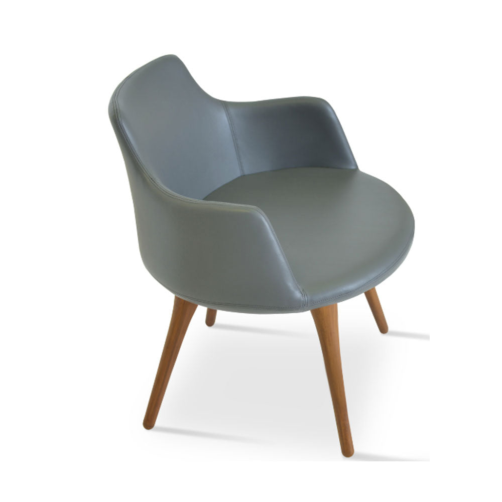 sohoConcept Dervish Wood Dining Chair Leather