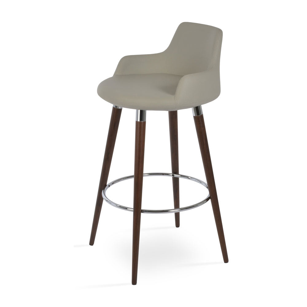 sohoConcept Dervish Wood Stool Leather