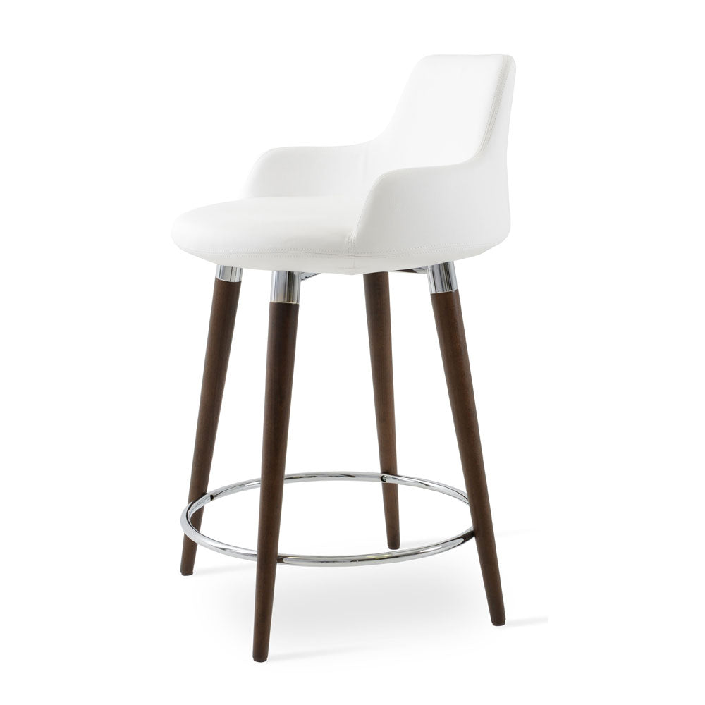 sohoConcept Dervish Wood Stool Leather