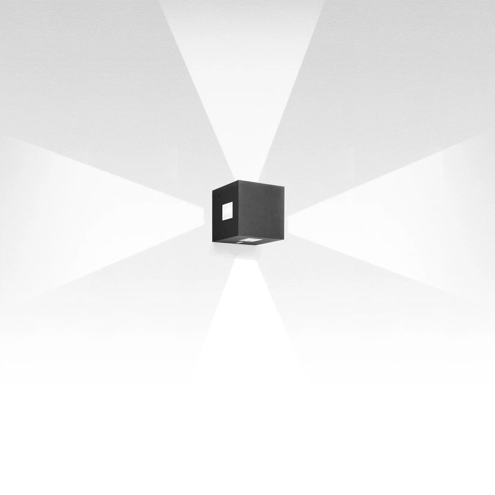 Artemide Effetto 14 Square 4 Large Cube Grey Wall Light T42004Lw08
