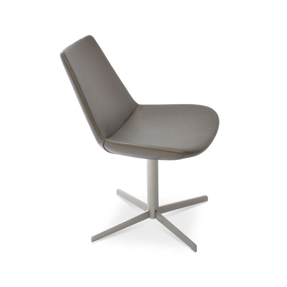 sohoConcept Eiffel 4 Star Swivel Chair Leather in Chrome