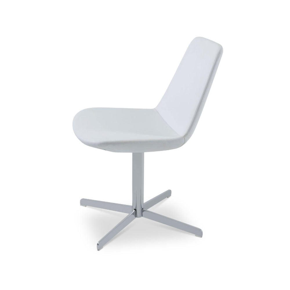 sohoConcept Eiffel 4 Star Swivel Chair Leather in Chrome