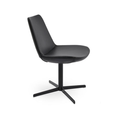 sohoConcept Eiffel 4 Star Swivel Chair Leather in Black