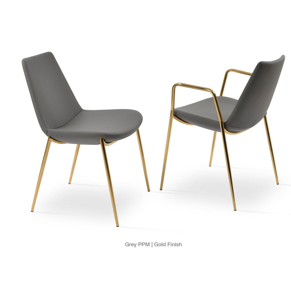 sohoConcept Eiffel Classy Chair Leather in Gold