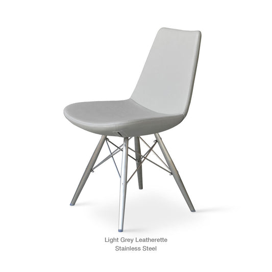 sohoConcept Eiffel MW Chair Leather in Stainless Steel