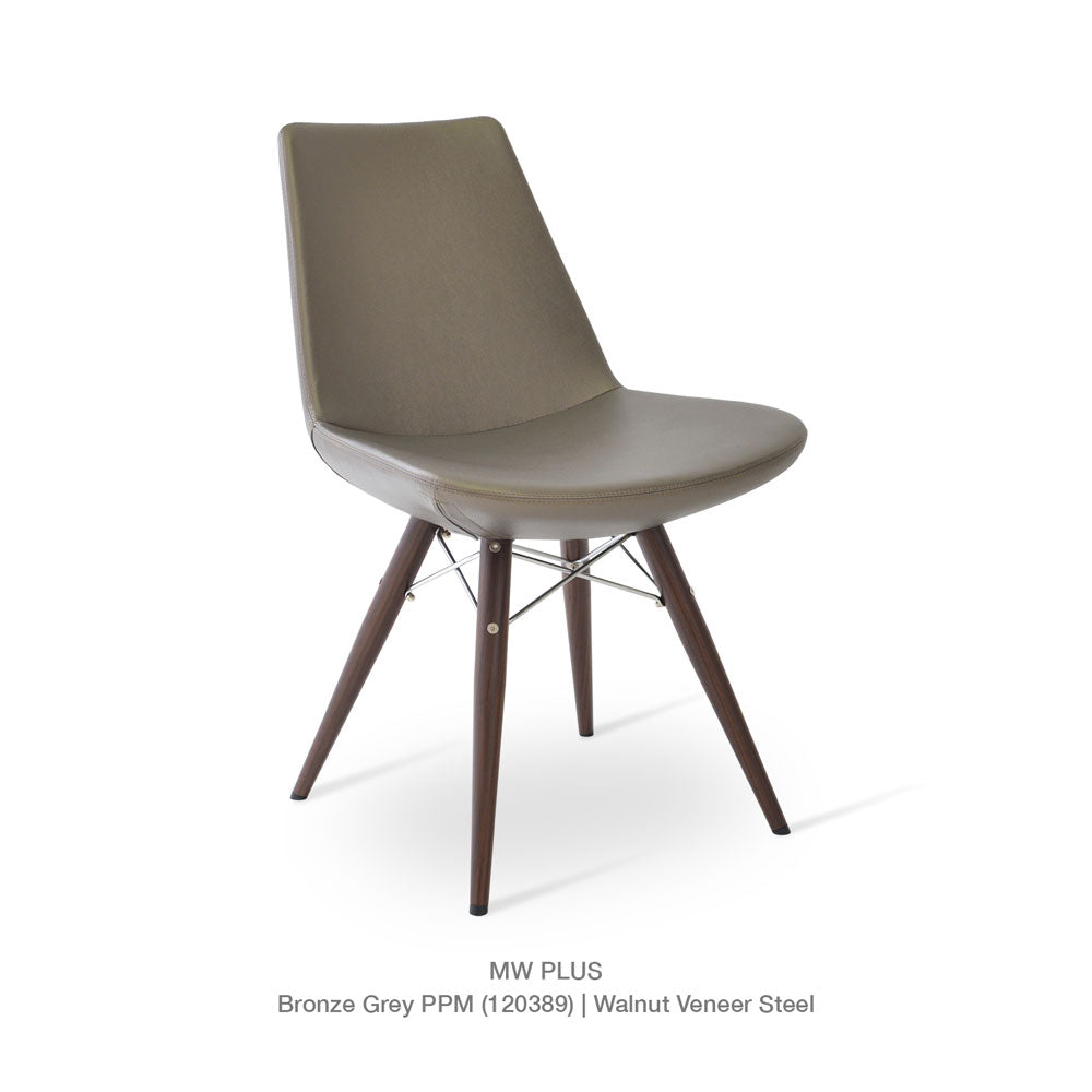 sohoConcept Eiffel MW Chair Leather in Natural Veneer Steel