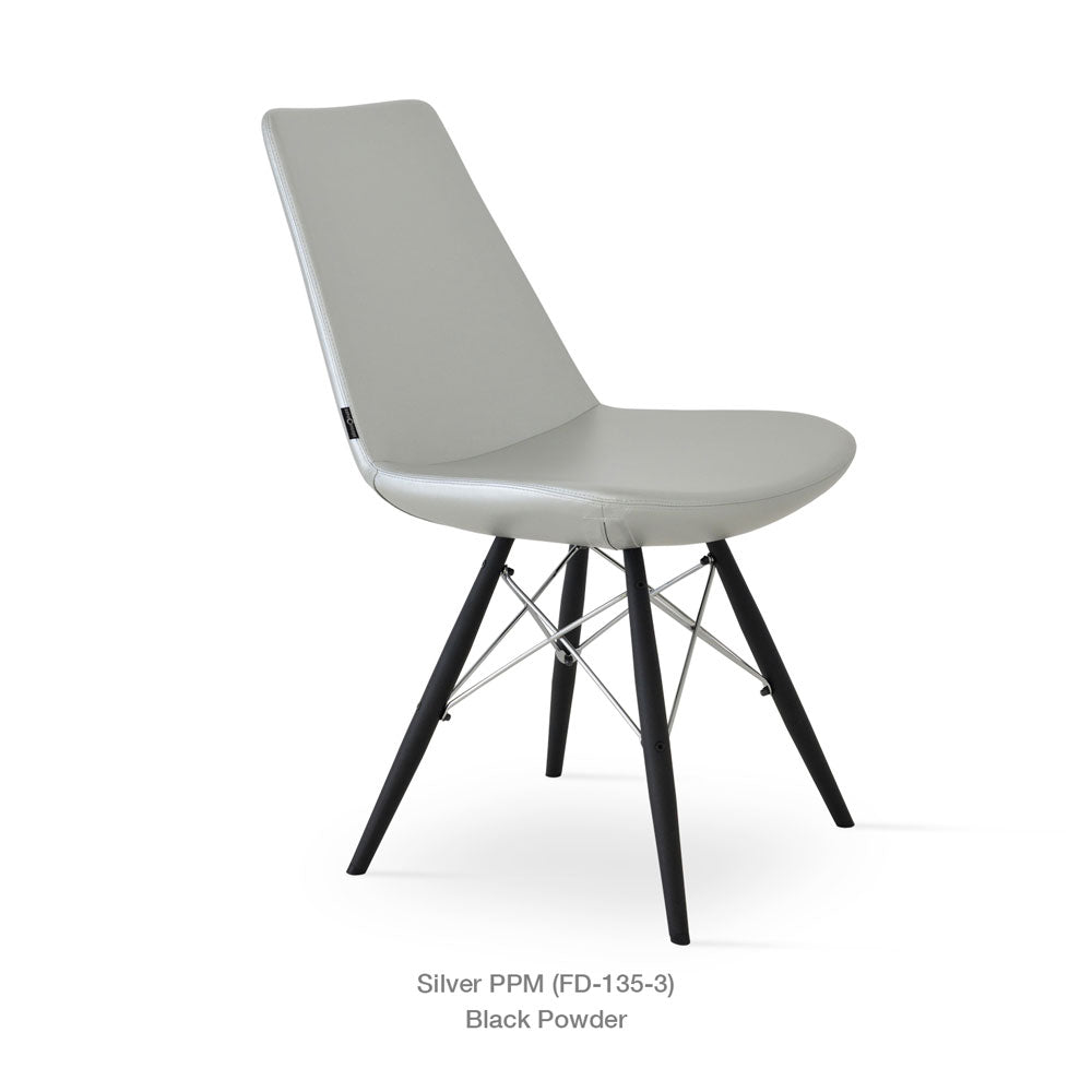 sohoConcept Eiffel MW Chair Leather in Black Powder Steel