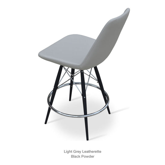 sohoConcept Eiffel MW Bar Stool Leather in Natural Veneer Steel