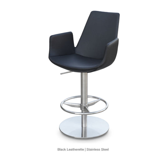 sohoConcept Eiffel Piston Arm Stool Leather