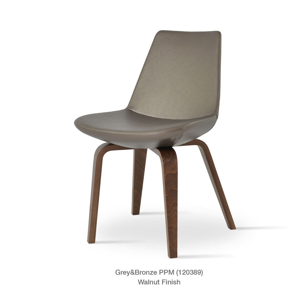 sohoConcept Eiffel Plywood Chair Leather in Solid Beech Walnut