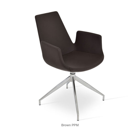 sohoConcept Eiffel Spider Swivel Armchair Leather in Black