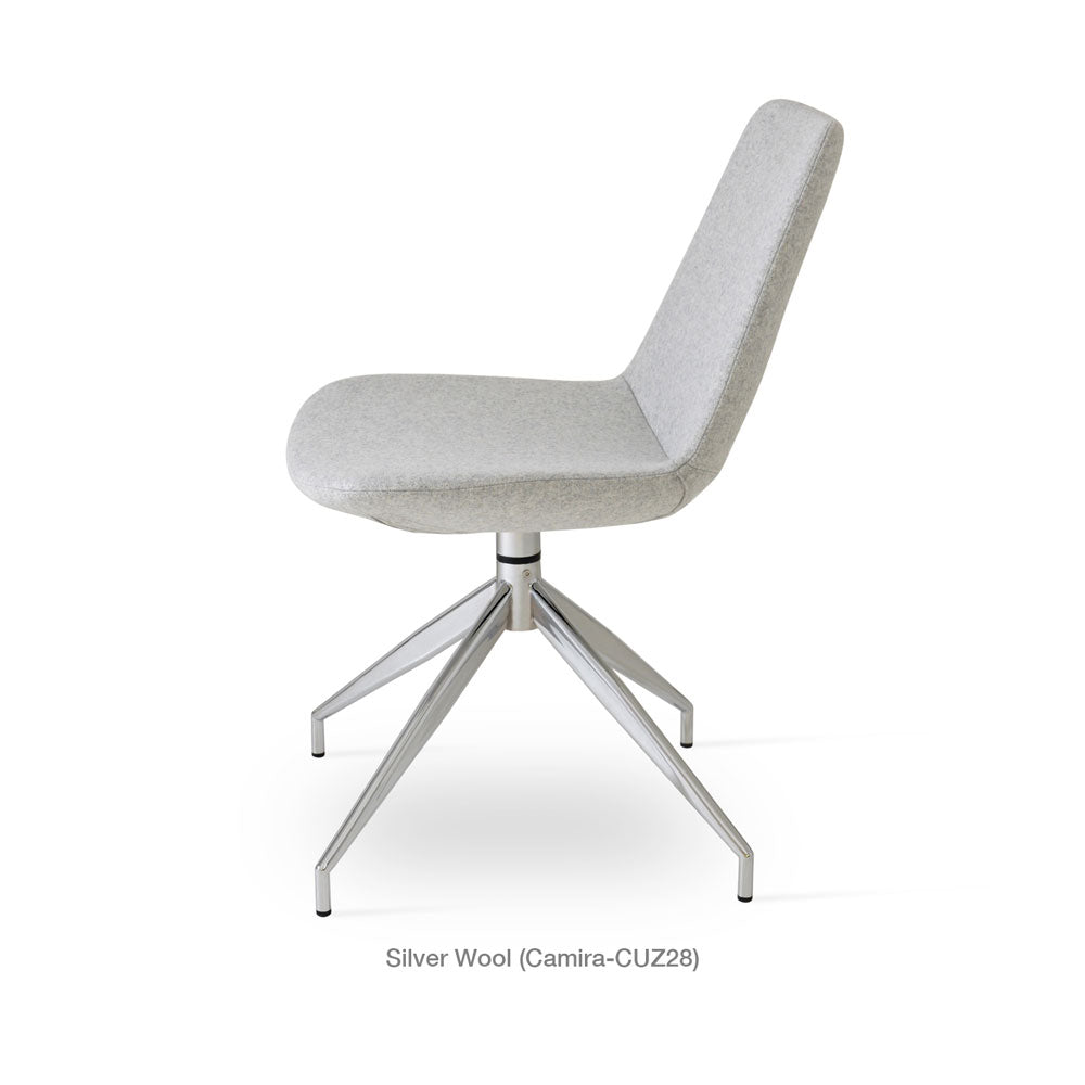 sohoConcept Eiffel Spider Swivel Chair Fabric in Aluminum