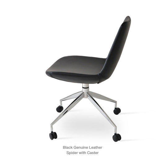 sohoConcept Eiffel Spider Swivel Chair Leather in Black