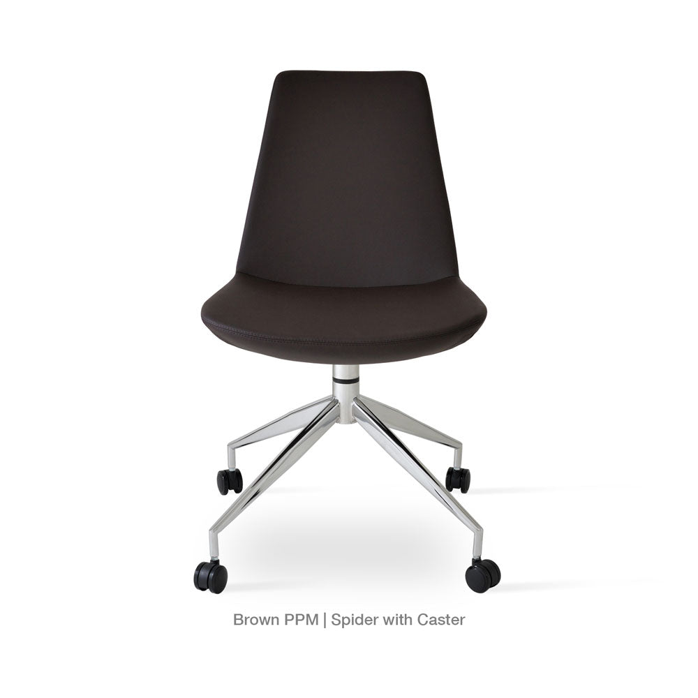 sohoConcept Eiffel Spider Swivel Chair Leather in Chrome