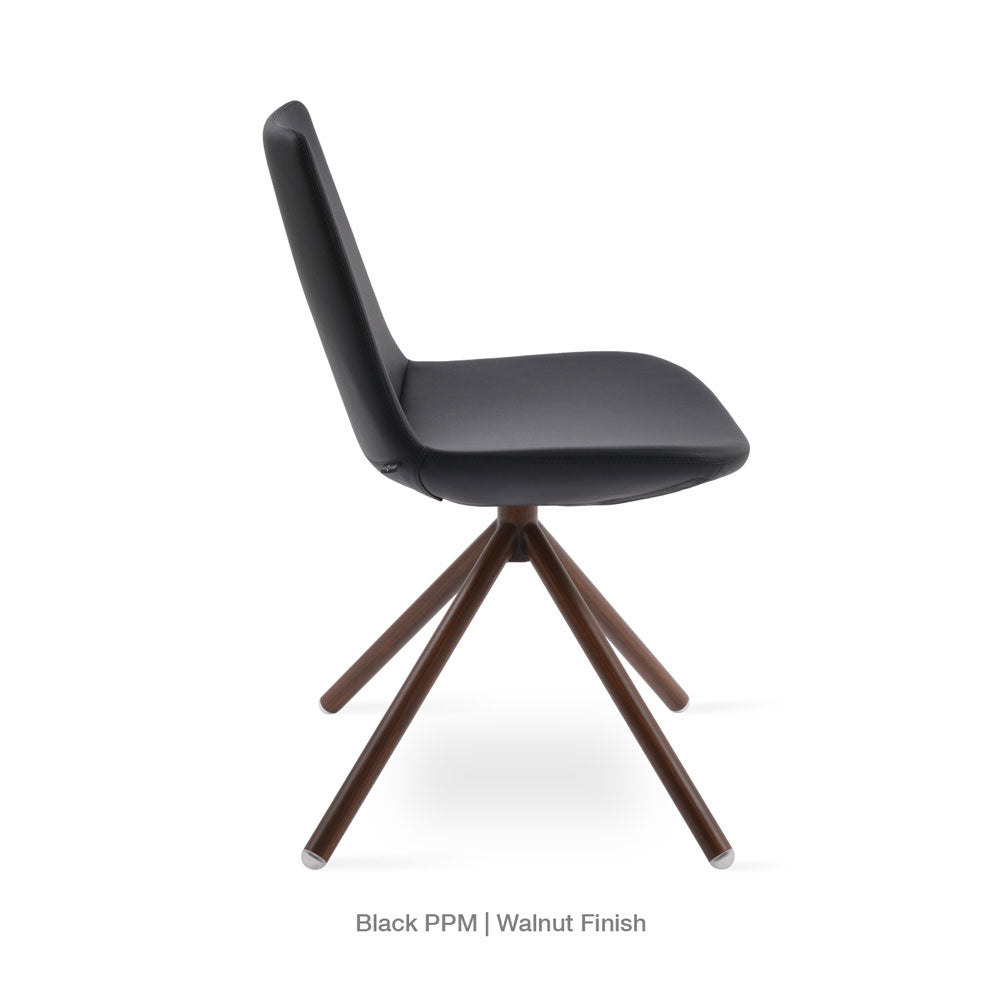 sohoConcept Eiffel Stick Chair Leather in Black Powder Steel