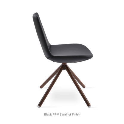 sohoConcept Eiffel Stick Chair Leather in Stainless Steel