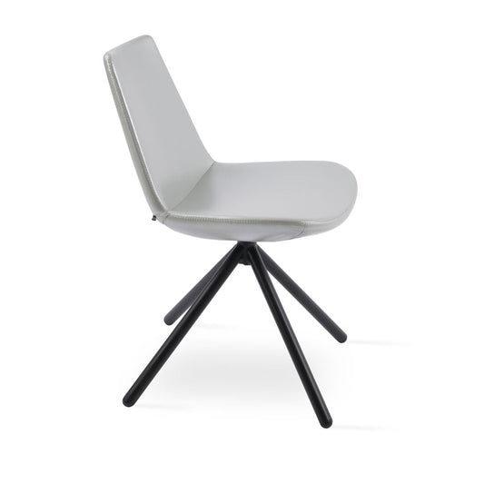 sohoConcept Eiffel Stick Chair Leather in Black Powder Steel