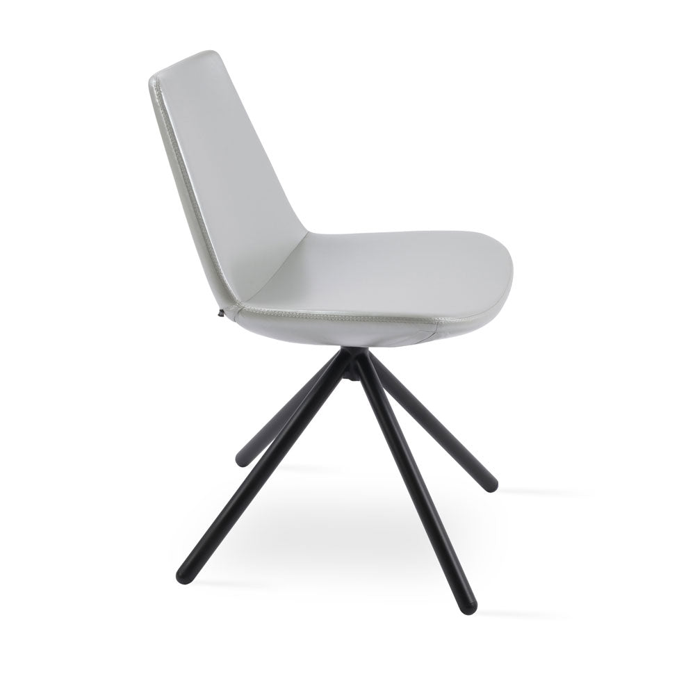 sohoConcept Eiffel Stick Chair Leather in Walnut Veneer Steel