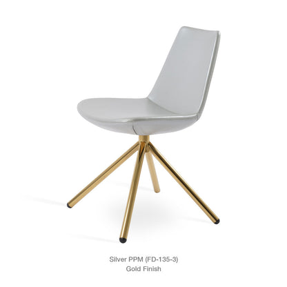 sohoConcept Eiffel Stick Chair Leather in Gold-Brass