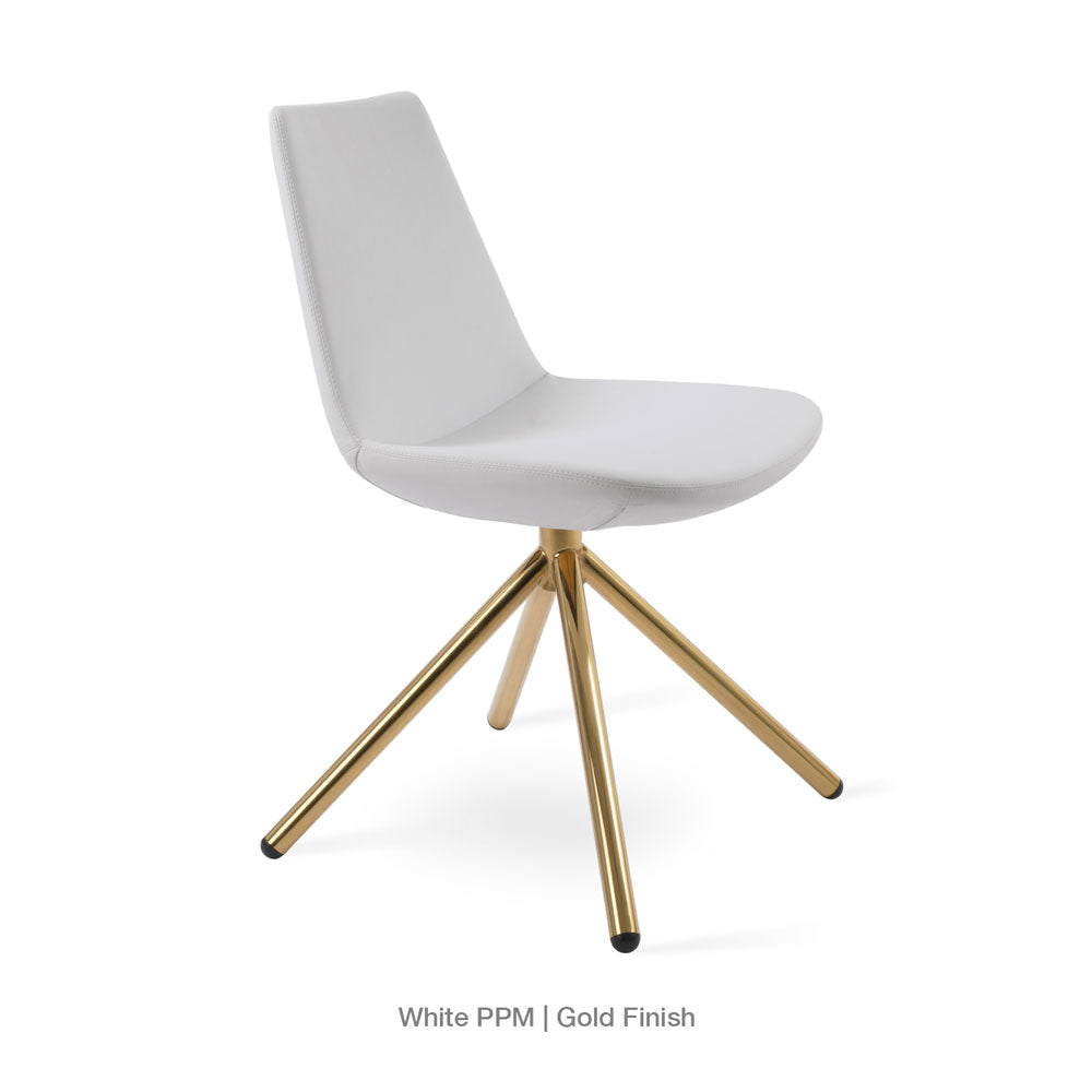 sohoConcept Eiffel Stick Chair Leather in Stainless Steel