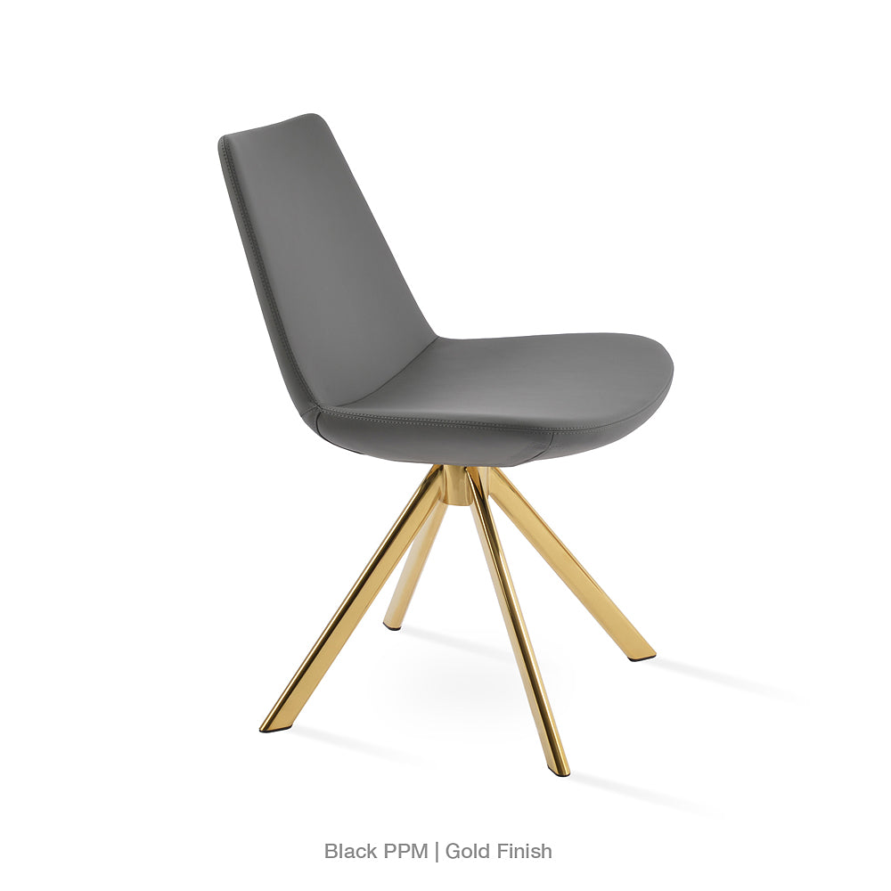 sohoConcept Eiffel Sword Chair Leather in Gold-Brass
