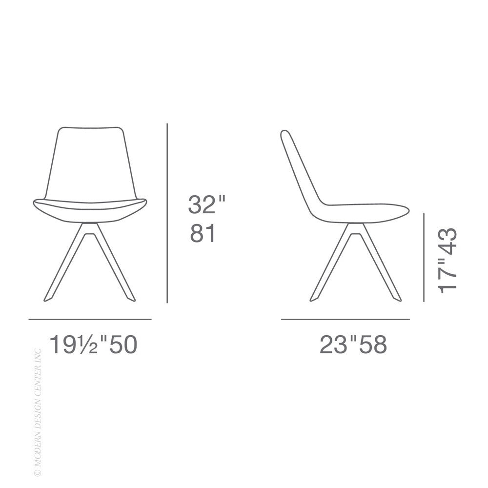 sohoConcept Eiffel Sword Chair Leather in Black Paint Steel