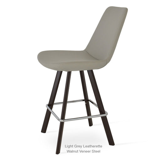 sohoConcept Eiffel Sword Bar Stool Leather in Natural Veneer Steel