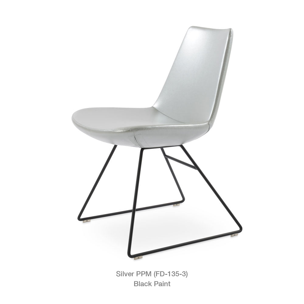 sohoConcept Eiffel Wire Dining Chair Leather in White