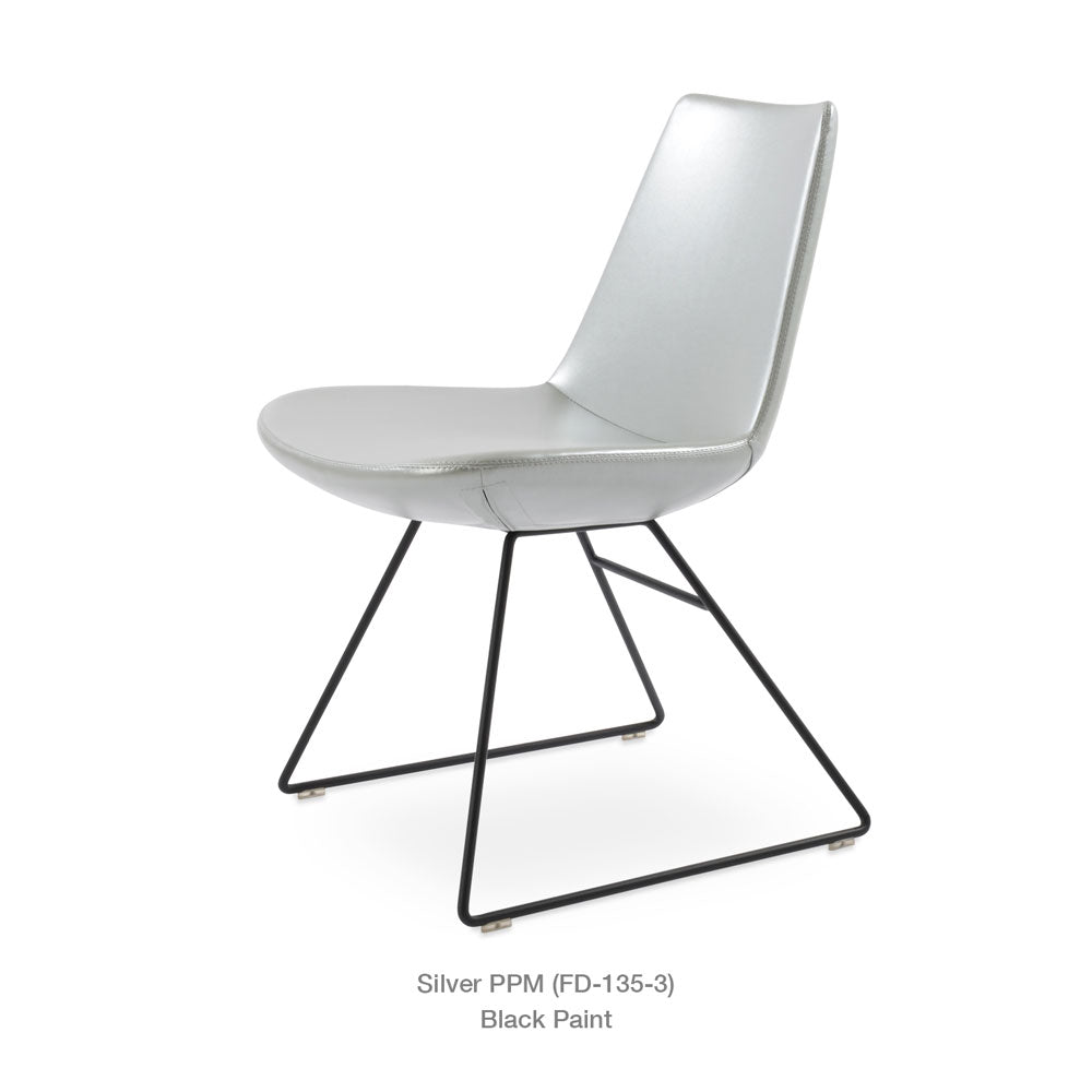 sohoConcept Eiffel Wire Dining Chair Leather in Bone