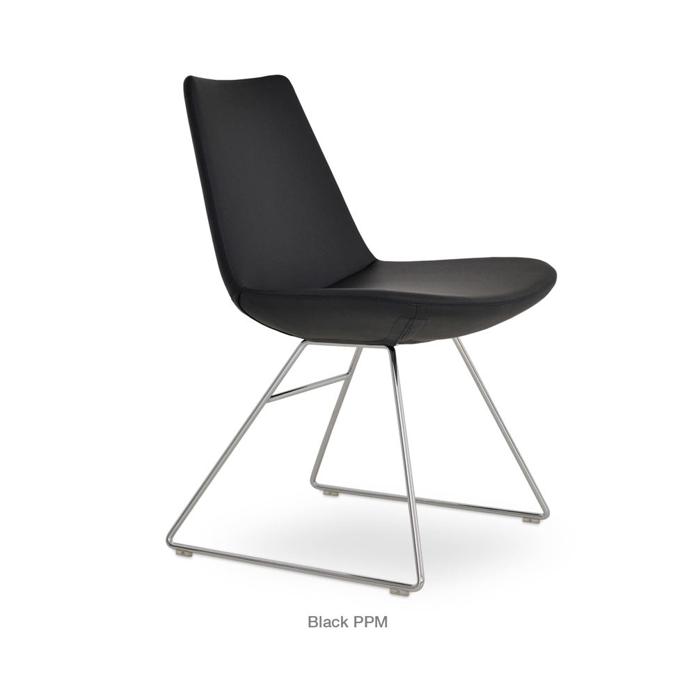 sohoConcept Eiffel Wire Dining Chair Leather in White