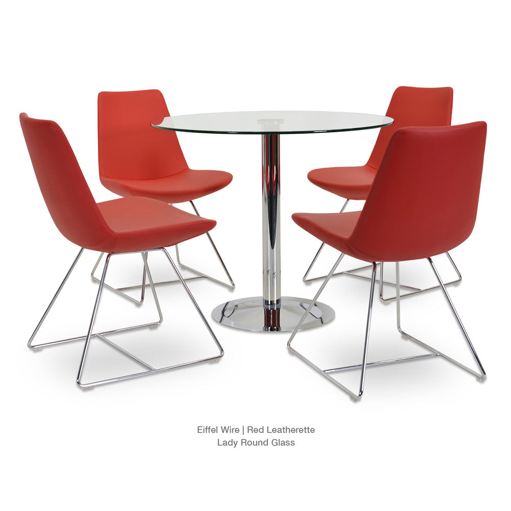 sohoConcept Eiffel Wire Dining Chair Leather in Red