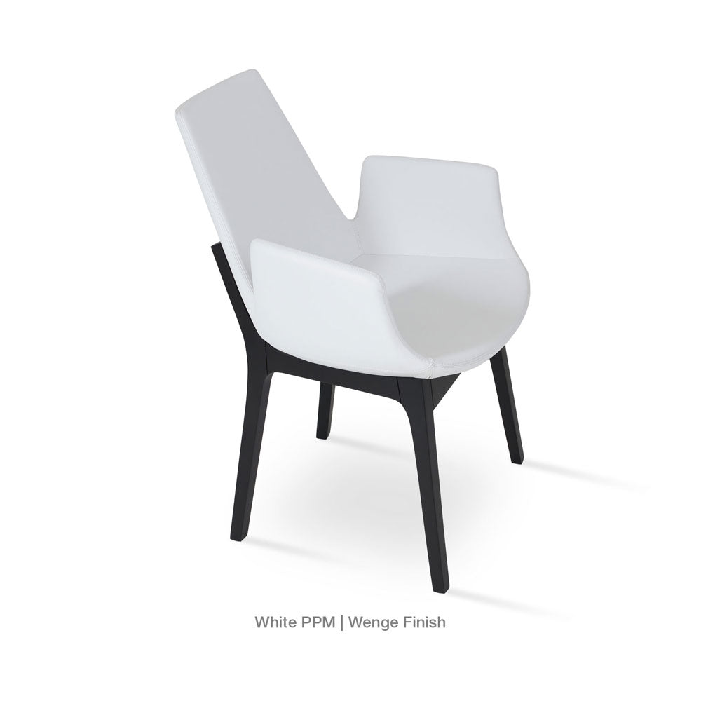 sohoConcept Eiffel Wood Armchair Leather in Natural Ash